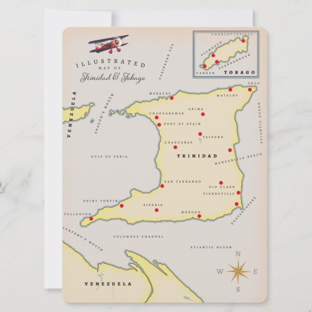 Carte illustrée de Trinidad & Tobago (Devant)