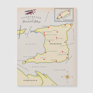 Carte illustrée de Trinidad & Tobago