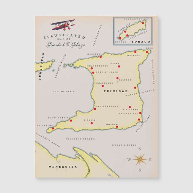 Carte illustrée de Trinidad & Tobago (Devant)