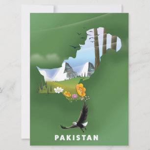 Carte illustrée de voyage du Pakistan.