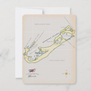 Carte illustrée des Bermudes