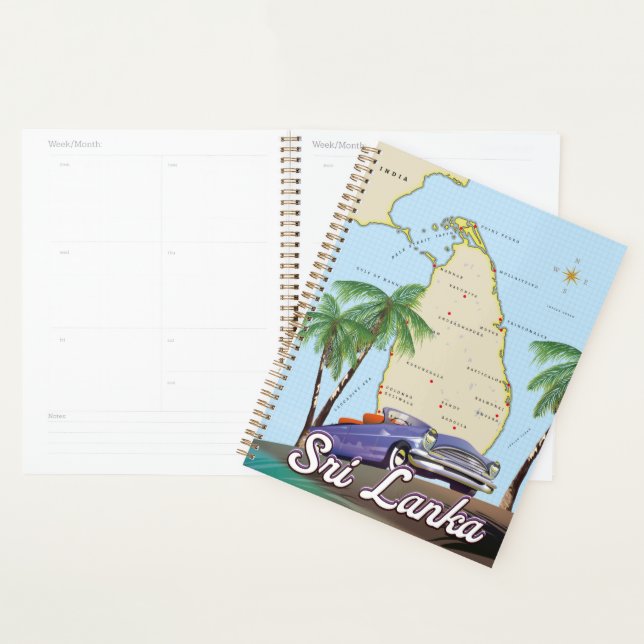 Carte illustrée détaillée de Sri Lanka (Devant avec enveloppe)