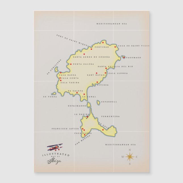 Carte illustrée d'Ibiza (Devant)