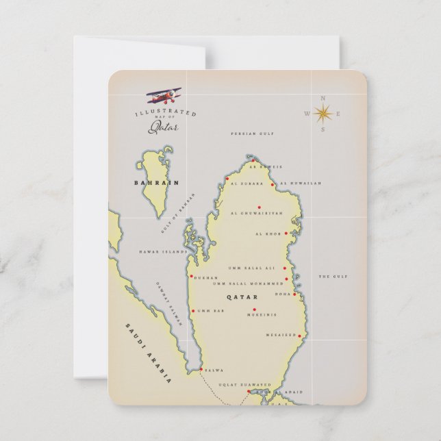 Carte illustrée du Qatar (Dos)