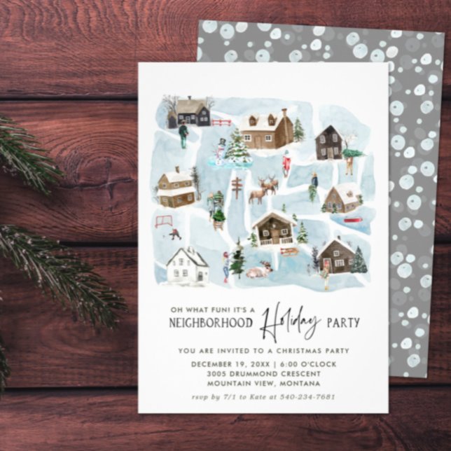 Carte Illustrée | Fête de quartier de Noël (Créateur téléchargé)