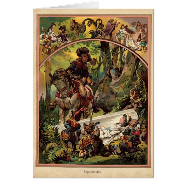 Carte illustrée par blanc vintage de neige (Devant)