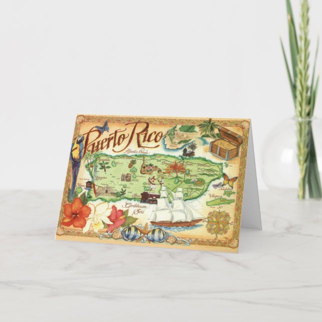 Carte illustrée Porto Rico (Devant)