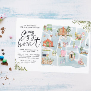 Carte illustrée   Quartier Chasse aux oeufs de Pâq