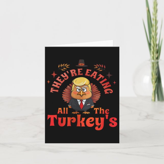 Carte Ils Mangent Les Dindons Thanksgiving Humour (Devant)