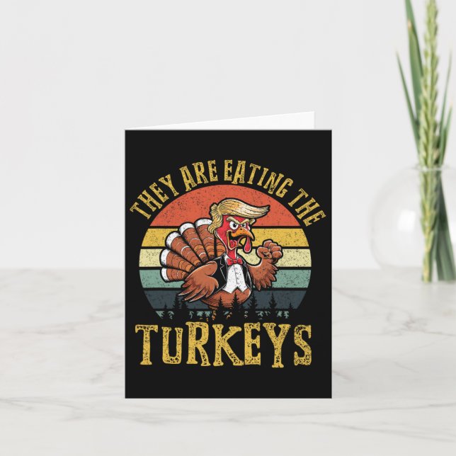 Carte Ils Mangent Les Dindons Thanksgiving Turkey Tr (Devant)