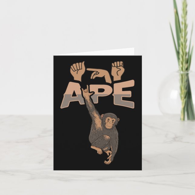 Carte Ily Ape Asl geste de la main surdité perte auditiv (Devant)