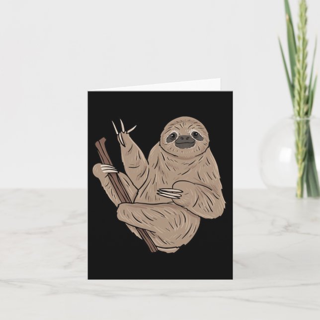 Carte Ily Sloth Langue Des Signes Gestuelle Sourds Perte (Devant)