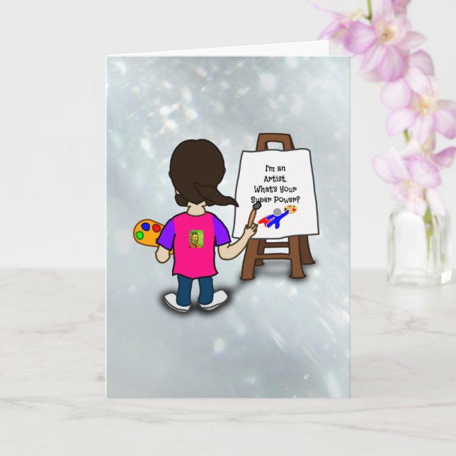 Carte I'm an artist, colorful design, (Orchidée)