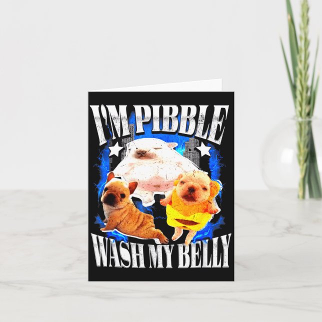 Carte Im Bble Wash My Belly Frenchie Bulldog  (Devant)