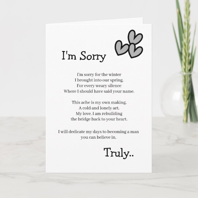 Carte I'm Sorry Forgive Me Card (Devant)