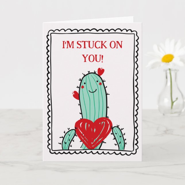 Carte I'm Stuck On You Funny Kids Valentine's Day  (Petite plante)