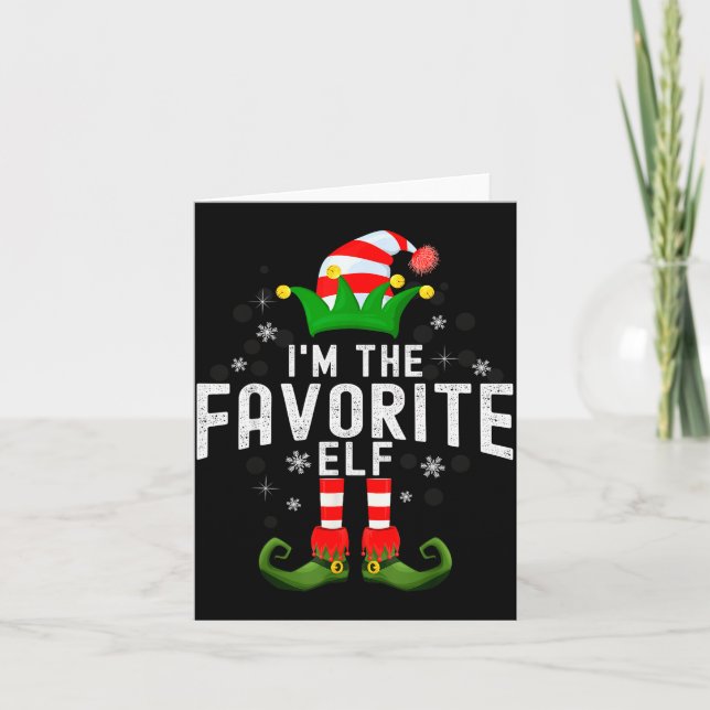 Carte I'm The Favorite Elf Christmas Family Pjs Costume  (Devant)