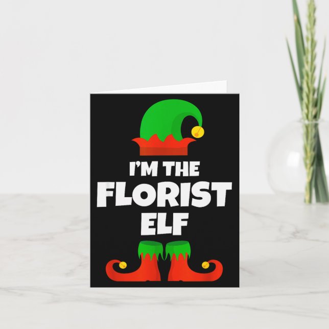 Carte I'm The Florist Elf Family Pajama Christmas Floral (Devant)