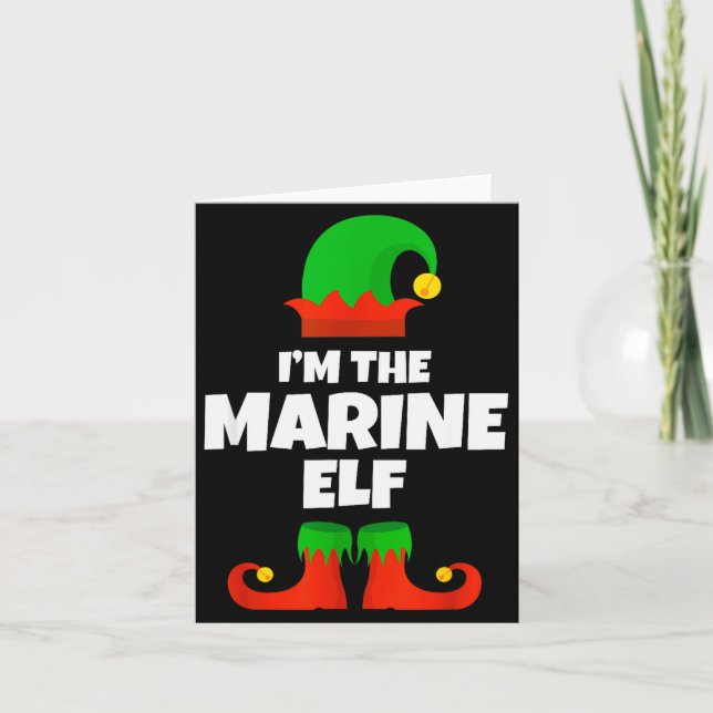 Carte I'm The Marine Elf Family Pajama Christmas Biology (Devant)