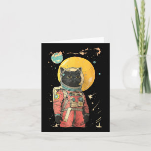 Carte Image couleur de l'astronaute de chat noir