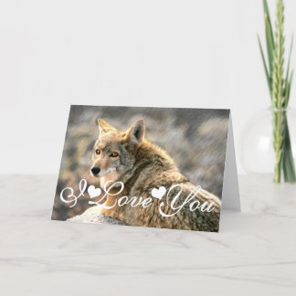 Carte Image d'art graphique Pluie de Loup Je T'Aime