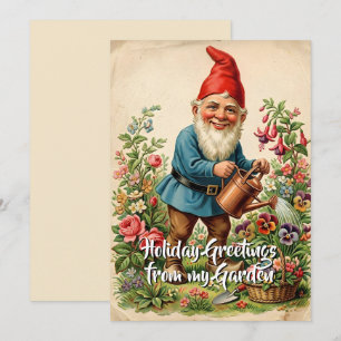 Carte Image de découpe vintage - GNOMES DE JARDIN 10