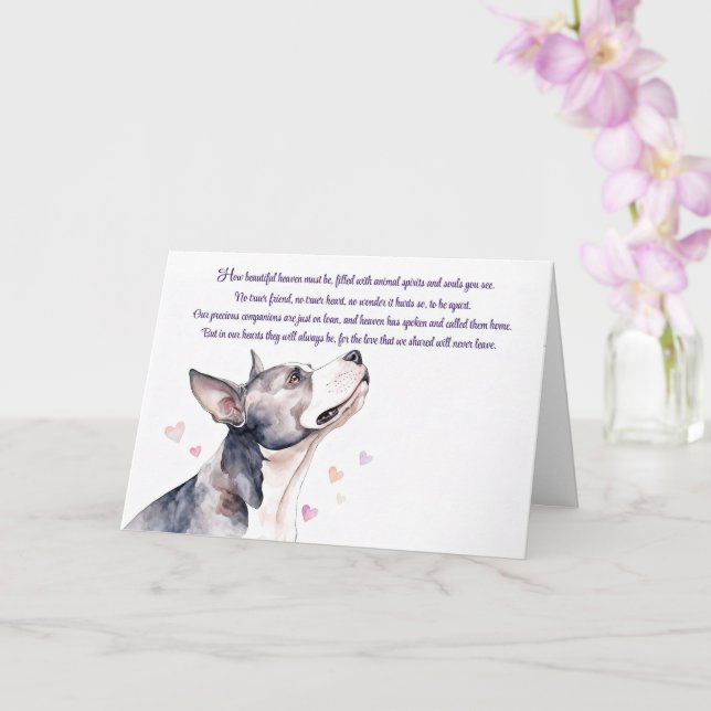 Carte Image de Pitbull de sympathie avec mémorial  (Orchidée)
