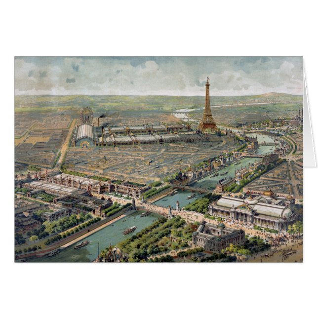 Carte imagée vintage de Paris (1900) (Devant horizontal)