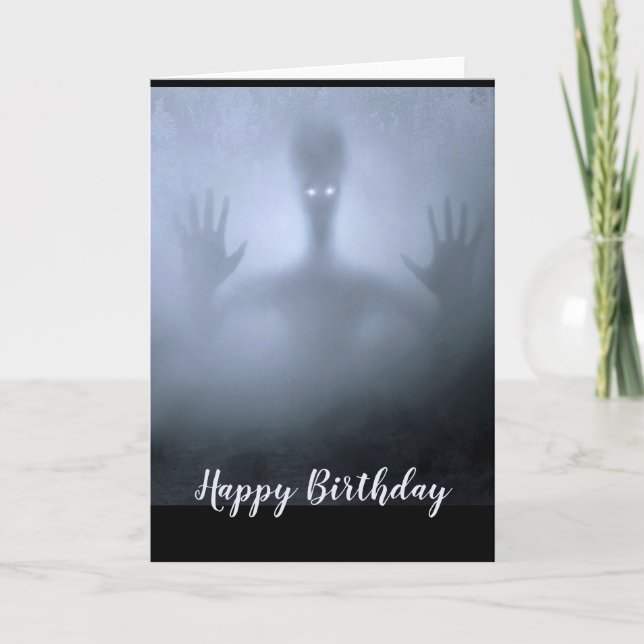 Carte Imaginaire Alien Fog Anniversaire effrayant Fantôm (Devant)