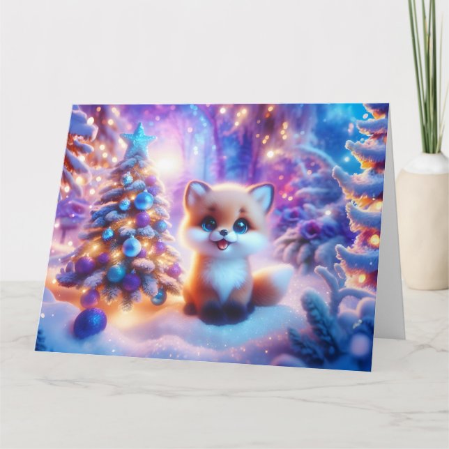 Carte Imaginaire de Noël Baby Fox (Devant)