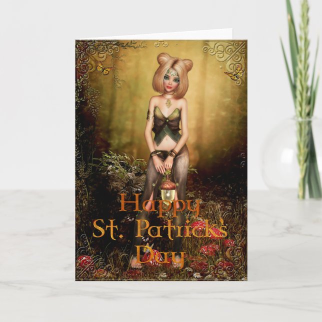 Carte Imaginaire Fairy in the Woods St. Patrick's Day Ca (Devant)