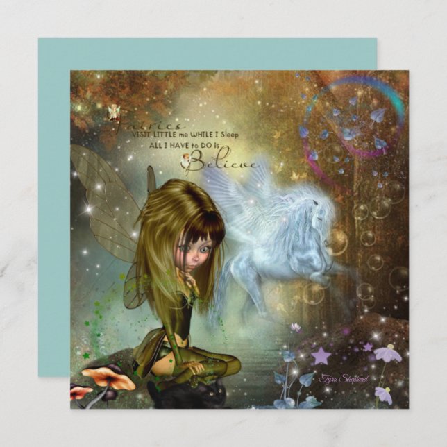 Carte Imaginaire Pixie Pegasus Fairy (Devant / Derrière)