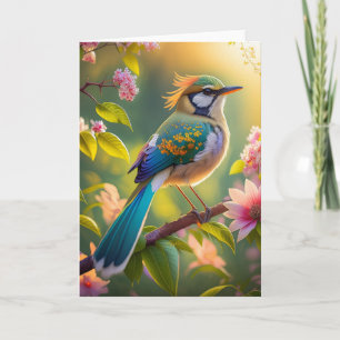 Carte Imaginaire Turquoise à ailes vert