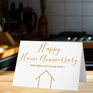 Carte Immobilier Happy Home Anniversaire Chic Gold