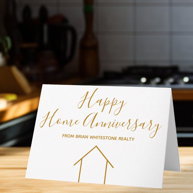 Carte Immobilier Happy Home Anniversaire Chic Gold (Créateur téléchargé)