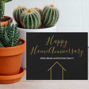 Carte Immobilier Happy Home Anniversaire Chic Gold Noir