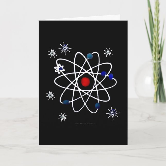 Carte Impression Atomique Rétro Des Années 50 Sur Fond N (Devant)