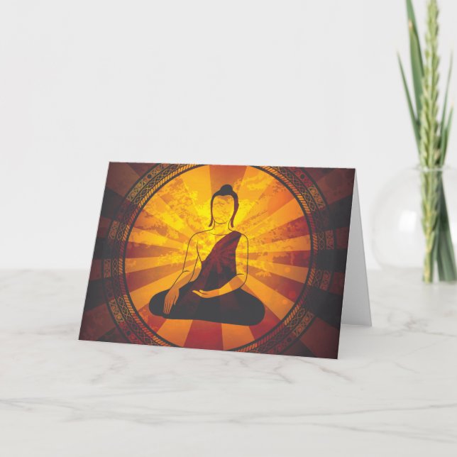 Carte Impression Bouddha vintage (Devant)