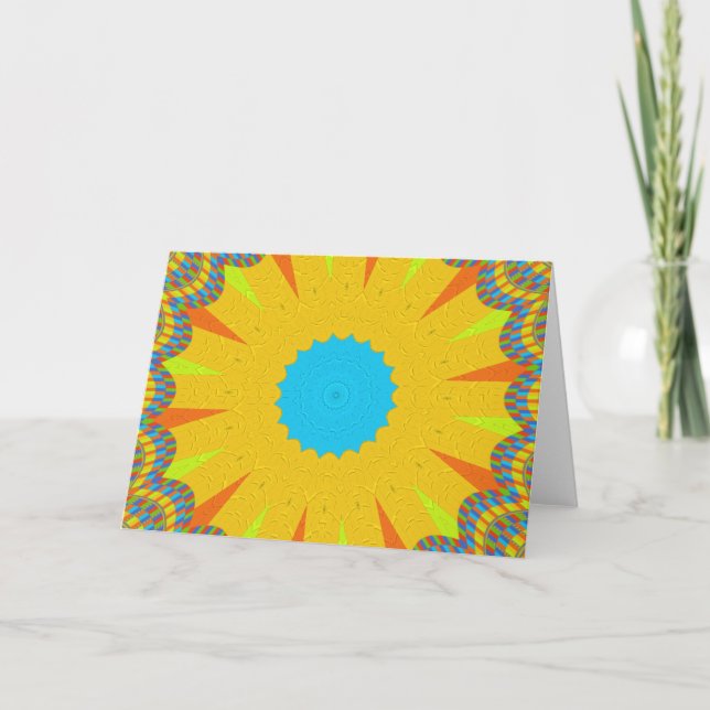 Carte Impression Cyan et Gold Mandala Art (Devant)