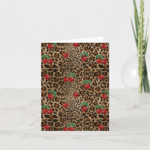 Carte Impression d'animal Léopard Guépard à motif Cerise