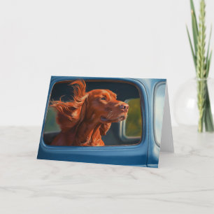 Carte Impression d'art Chien Rouge Profitant d'un Beau V