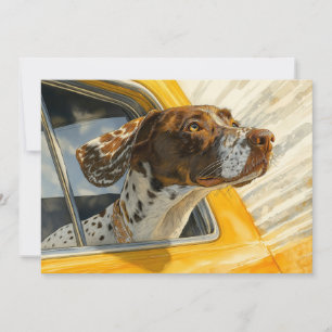 Carte Impression d'art Chien Tacheté en Promenade en Voi