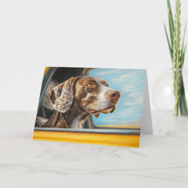 Carte Impression d'art d'aventure de chien tacheté sur u (Devant)