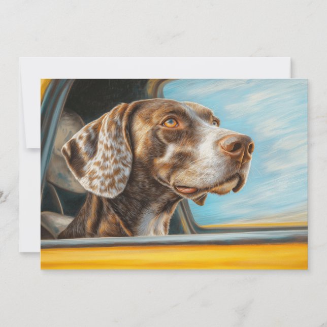 Carte Impression d'art d'aventure de chien tacheté sur u (Devant)