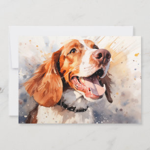 Carte Impression d'art de chien à l'aquarelle joyeuse