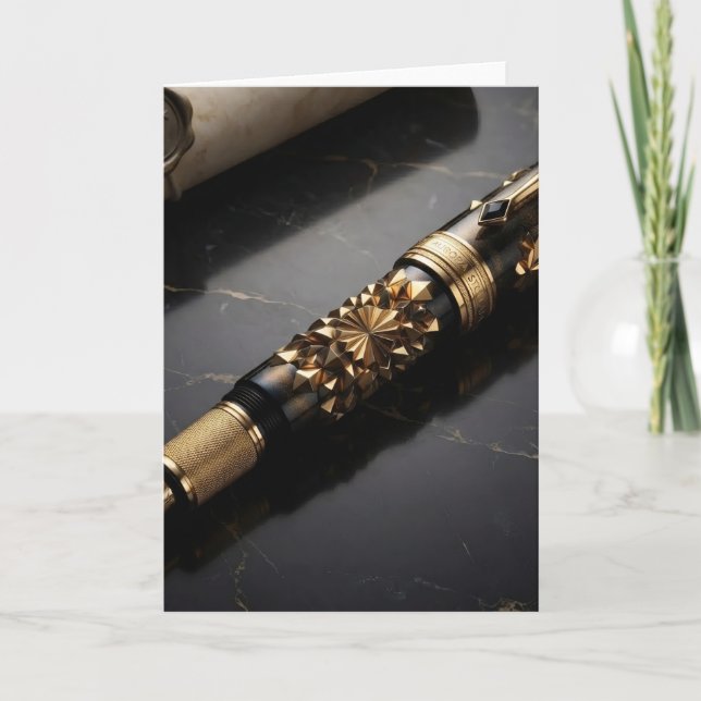 Carte Impression d'art de stylo plume de luxe (Devant)