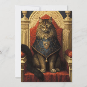Carte Impression d'art du trône de chat Maine Coon noble
