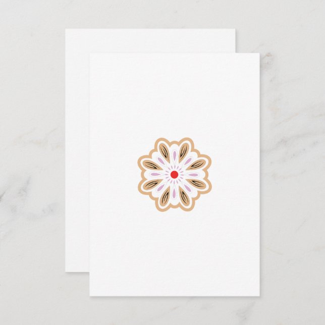 Carte Impression d'art floral Mandala | Décor Boho (Devant / Derrière)