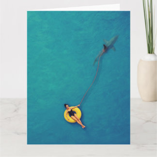 Carte Impression d'art pin-up océanique de requin en lai
