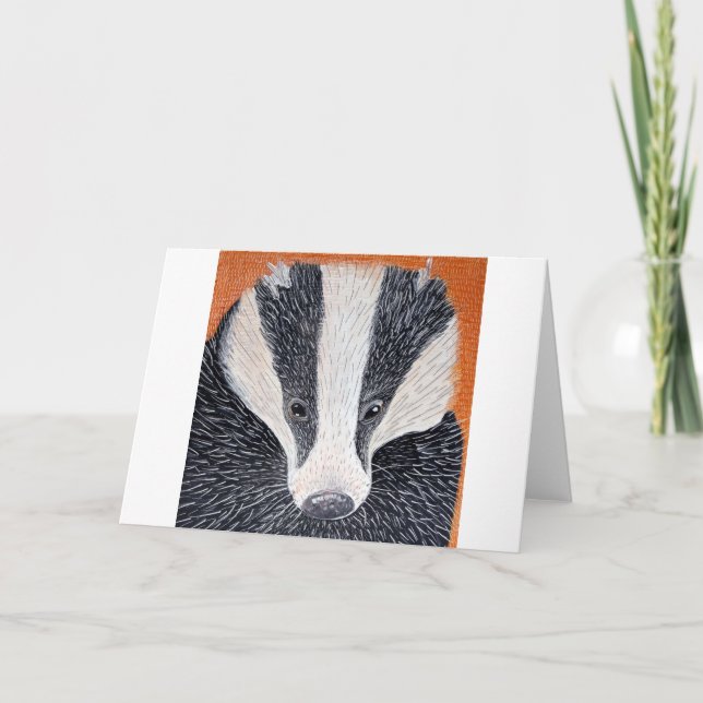 Carte Impression de badger. (Devant)